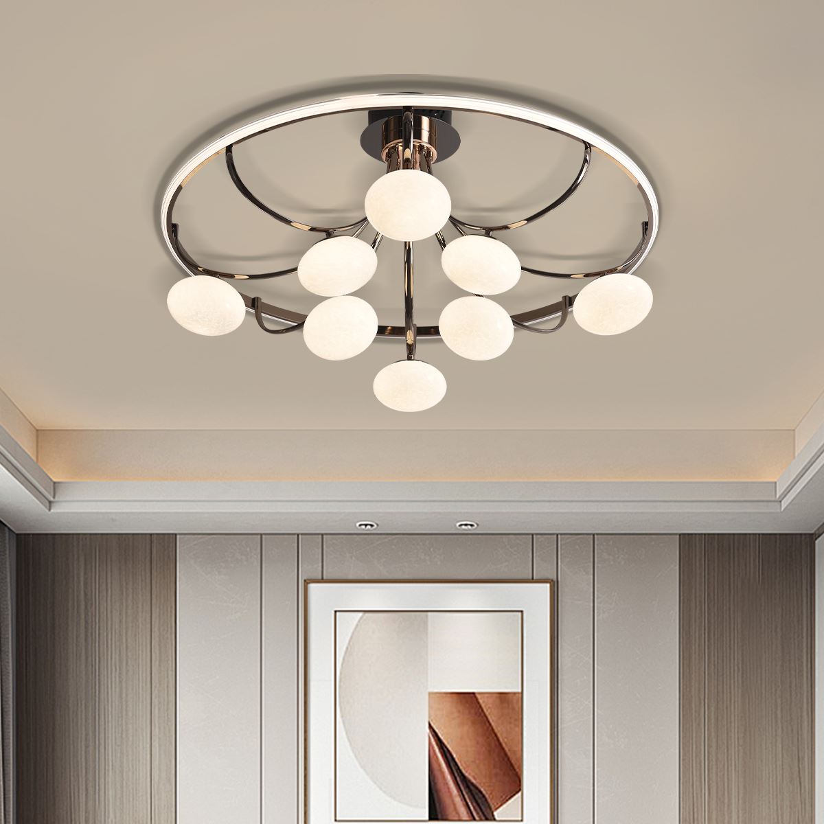 Lightsin Contemporary Iron Aluminum LED Ceiling Light with Marble Glass Lightsin UK 