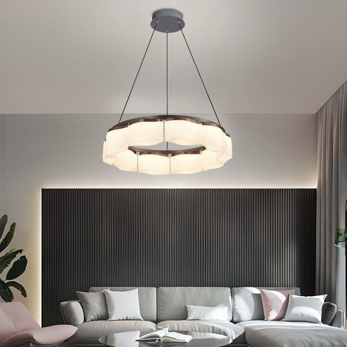 Lightsin Elegant LED Pendant Light with Onyx Glass Shade Lightsin UK 