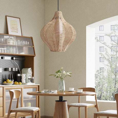 Lightsin Minimalist Handmade Wooden Rattan Pendant Light Lightsin UK 