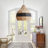 Lightsin Elegant Dual-Tone Handwoven Natural Rattan Pendant Light Lightsin UK 