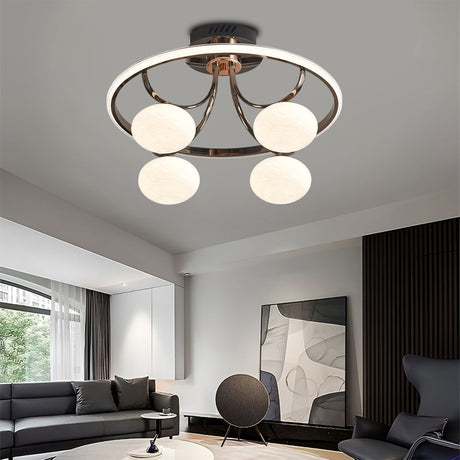 Lightsin Elegant Circular Ceiling Light with Four Orbs Lightsin UK 