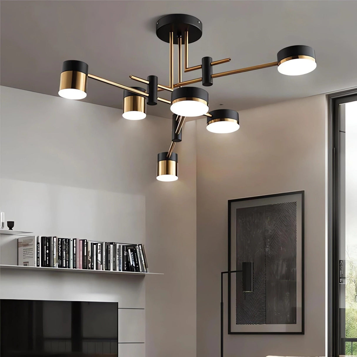 Lightsin Minimalist Gold and Black Ceiling Light Lightsin 