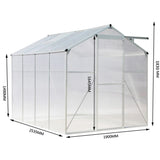 Living and Home Silver Aluminum Framed 6x6 Greenhouse with Vent Greenhouses Living and Home 