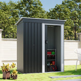 5 x 3 FT Outdoor Metal Storage Shed with Lockable Door for Garden (Ver. 2) Living and Home 