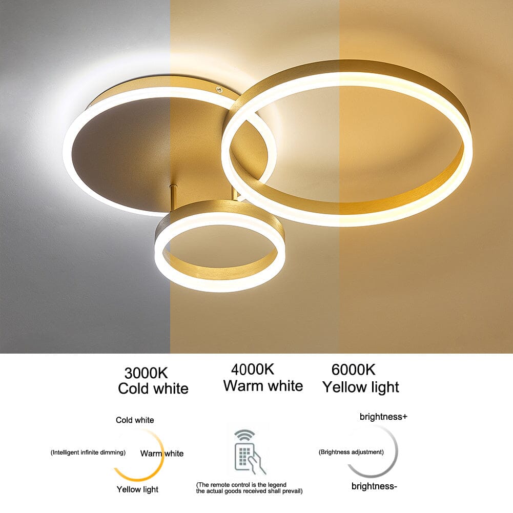 2/3.5 ft Circles Ceiling Light with LED Dimmable/Non-Dimmable Ceiling Lights Living and Home 