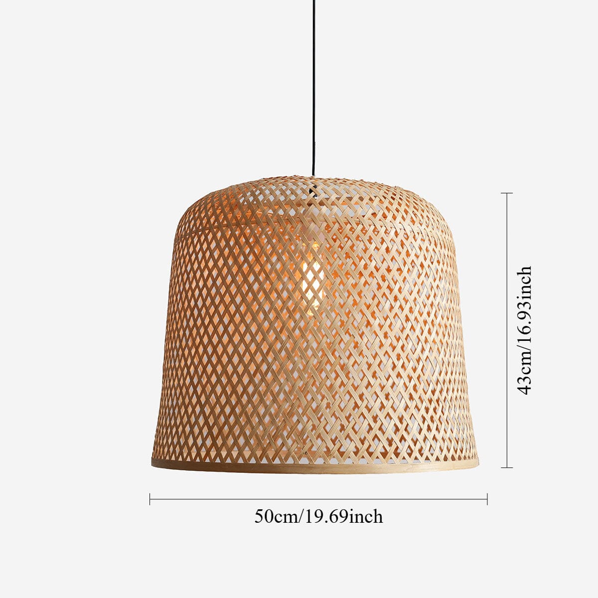 Lightsin Cross Weave Natural Bamboo Lighting Cylindrical Pendant Light Lightsin UK 