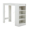 Wooden Bar Table with Open Shelves Living and Home White 