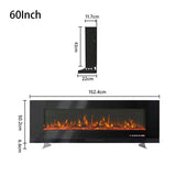 50/60 inch Wall Mounted Electric Fireplaces 5000BTU Inset Fireplace Heater Wall Mounted Fireplaces Living and Home 