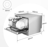 COMFEE 6.5L White/Silver Compact Countertop Dishwasher with LED Display and 6 Place Settings Living and Home 