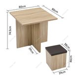 Table and 4 Stools Set Living and Home 