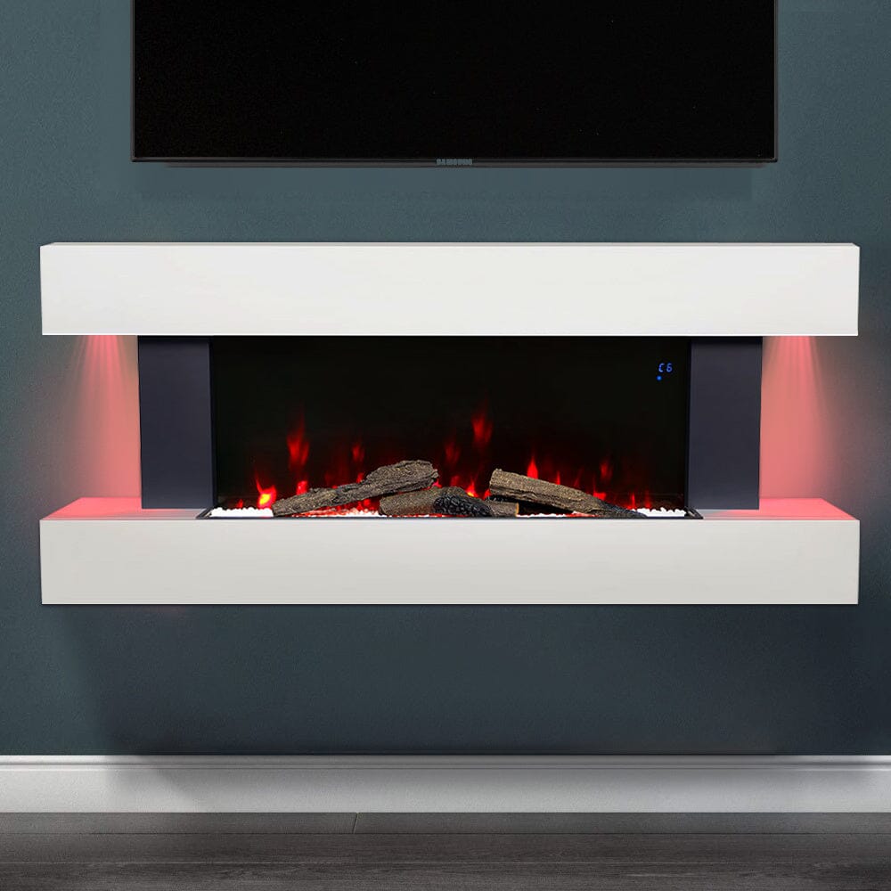 Contemporary Wall Mounted/Freestanding Fireplace Mantel for Living Room Fireplace Suites Living and Home 