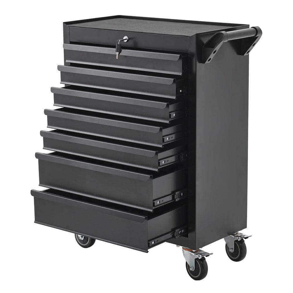 Lockable 7 Drawer Tool Trolley Rolling Cabinet Tool Storage Cabinets Living and Home 