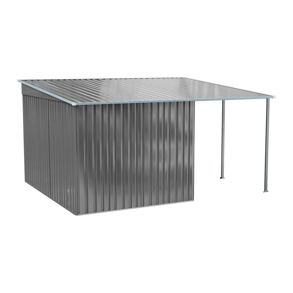 6X9FT Outdoor Metal Pent Roof Storage Shed with Lean-to Living and Home 