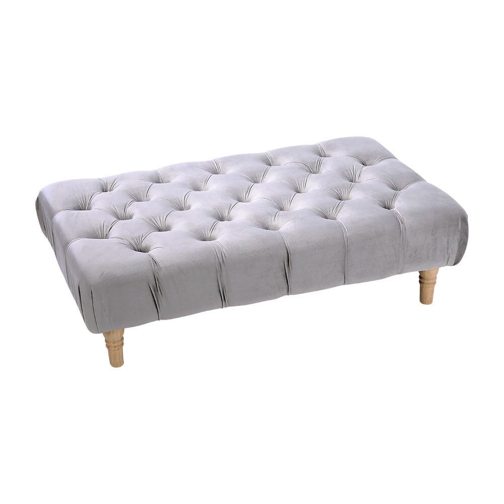 Livingandhome Vintage Button-tufted Rectangular Velvet Footstool, ZH0841 Living and Home 