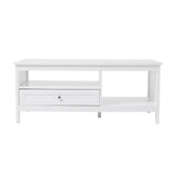 Classic White Coffee Table with Drawe Living and Home 