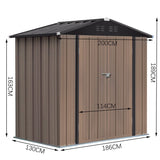 Classic Lockable Tool Storage Bike Shed Brown Metal Shed for Garden Storage Garden Sheds Living and Home 