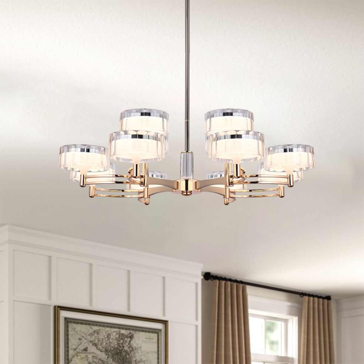 Lightsin Luxury Metal Chandelier for Living Room with Tri-Colour Lighting Options Lightsin UK 