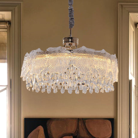 Lightsin Opulent Gold Chandelier Ceiling Light with Crystal Accents Lightsin UK Circle In Stock 