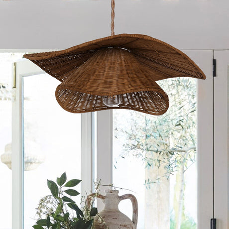 Lightsin Organic Woven Rattan and Iron Pendant Light for Cozy Spaces Lightsin UK 