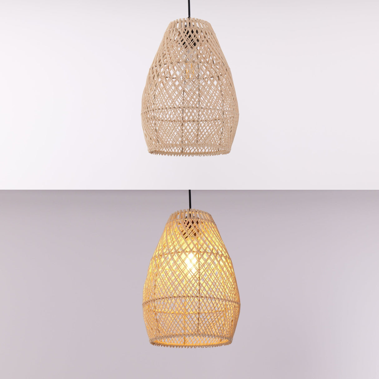 Lightsin Eco-Friendly Rustic Rattan Pendant Light For Home Decor Lightsin UK 