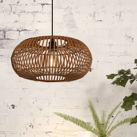 Lightsin Natural Bamboo Woven Round Pendant Light for Warm Interiors Lightsin UK 