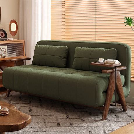 Cottonfy Foldable Matte Fabric Solid Wood 3 Mode Sofa Bed Cottonfy UK Smal Green 