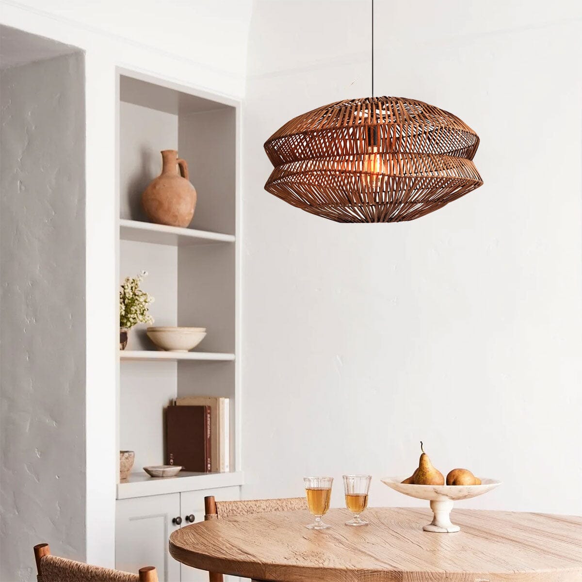 Lightsin Eco-Friendly Handwoven Rustic Farmhouse Rattan Pendant Light Lightsin UK 