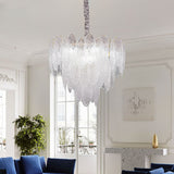 Lightsin Elegant Layered Design Champagne Gold Luxury Glass Chandelier Lightsin UK 