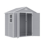 8x4ft Apex Roof Garden PP Tool Shed Outdoor Patio Storage House Living and Home 