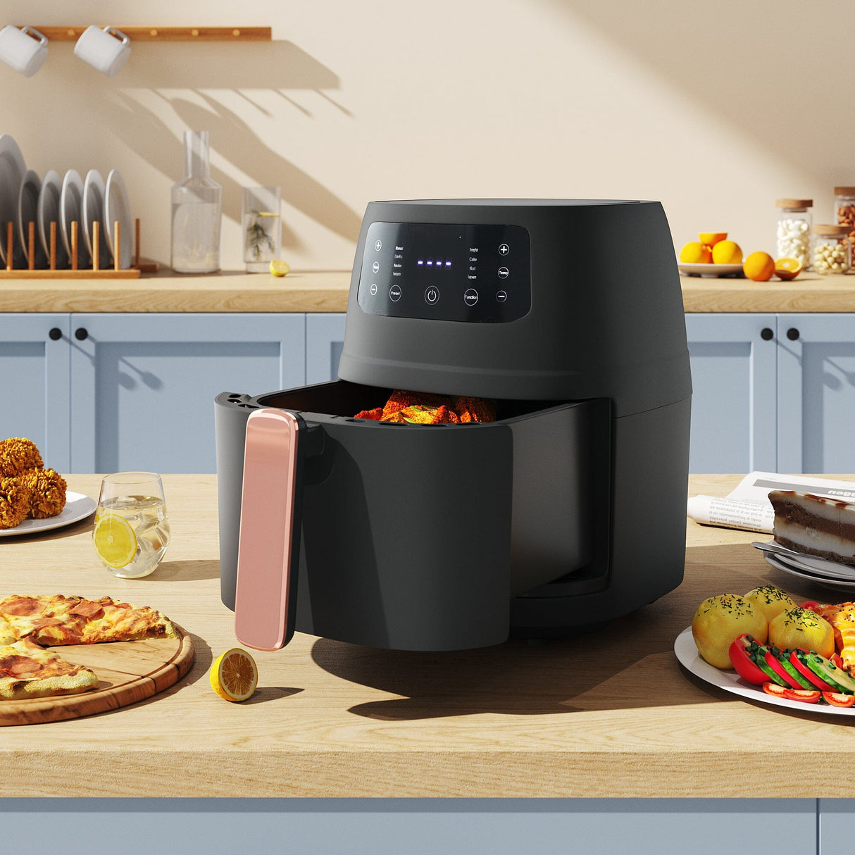 Black 8L Touchscreen Air Fryer kitchen