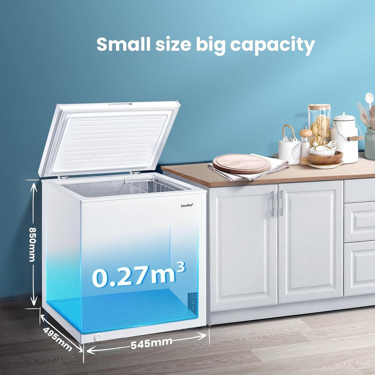 COMFEE White/Black 99L Freestanding Chest Freezer with Digital Temperature Control Comfee UK 