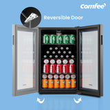 COMFEE 93L Black Compact Drinks Fridge with Adjustable Shelves and LED Light Comfee UK 