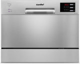 COMFEE 6.5L White/Silver Compact Countertop Dishwasher with LED Display and 6 Place Settings Living and Home Sliver 