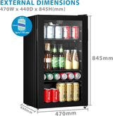 COMFEE 93L Black Compact Drinks Fridge with Adjustable Shelves and LED Light Comfee UK 