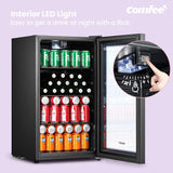 COMFEE 93L Black Compact Drinks Fridge with Adjustable Shelves and LED Light Comfee UK 