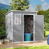 6 x 6FT Durable PP Storage Shed with Pent Roof, Window, and Vent (Ver.2) Living and Home 