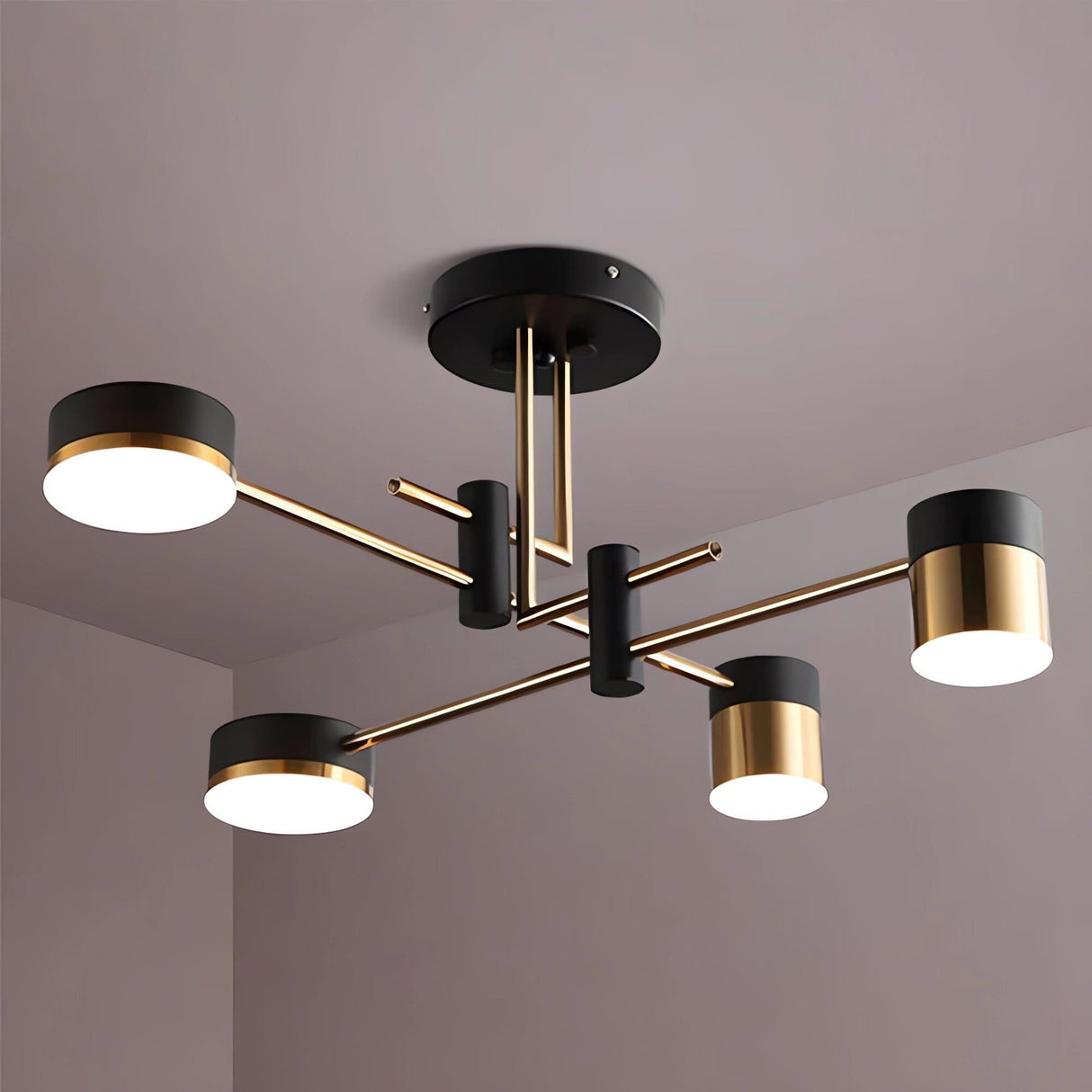 Lightsin Minimalist Gold and Black Ceiling Light Lightsin 