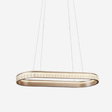 Lightsin Elegant Champagne Gold Oval Pendant Light with Crystal Accents Lightsin UK 