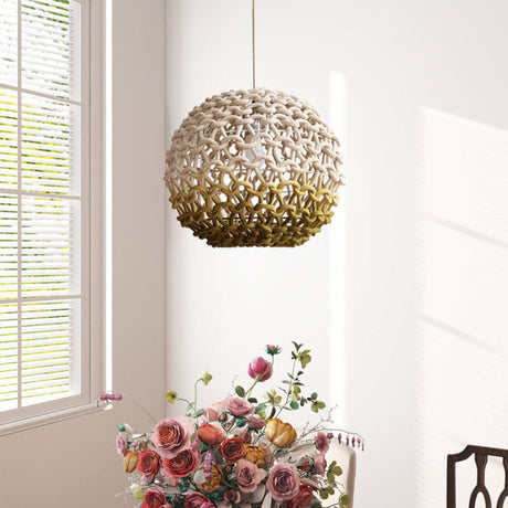 Lightsin Artisanal Globe-Shaped Cotton Rope Pendant Light for Natural Elegance Lightsin UK 