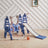 Kids Toddler Swing and Slide Set with Basketball Hoop Swing & Slide Living and Home Blue 