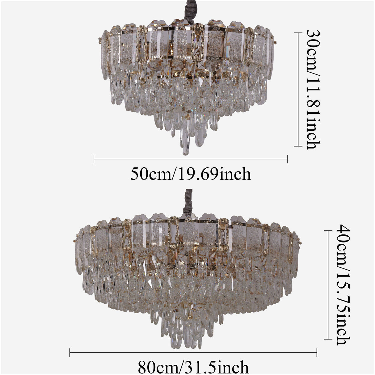 Lightsin Elegant Crystal-Accented Champagne Gold Crystal Chandelier Pendant Light Lightsin UK 