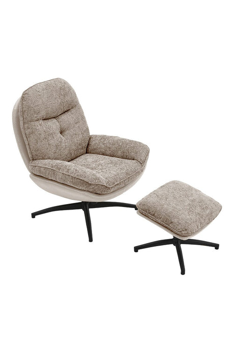 Livingandhome Chenille Lounge Chair with Footstool, XY0409 Living and Home 