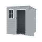 6 x 6FT Durable PP Storage Shed with Pent Roof, Window, and Vent (Ver.2) Living and Home 