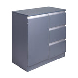 80cm W Grey Sideboard Cabinet with 3 Drawers Cabinets Living and Home 