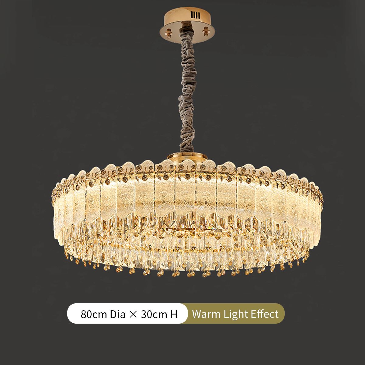 Lightsin Contemporary Oval & Round Crystal Pendant Ceiling Light Dimmable Fixture Lightsin UK 