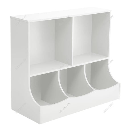 2-Tier Open Style Toy and Book Storage Organizer Living and Home White 