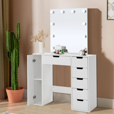 Hollywood Dressing Table with LED Lighted Mirror Living and Home 