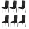 92cm Height Upholstered Leather DINING CHAIR Set of 6 Dining Chairs Living and Home Black 