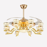 Lightsin 78cm Elegant Gold Copper Crystal Fan Light Lightsin UK 