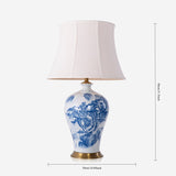 Classic Blue and White Ceramic Table Lamp with Fabric Shade Lightsin UK 